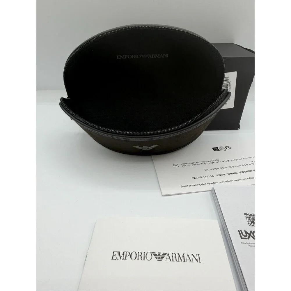 Emporio Armani Sunglasses Case Box Set w/ Pouch & Papers Authentic Black EUC